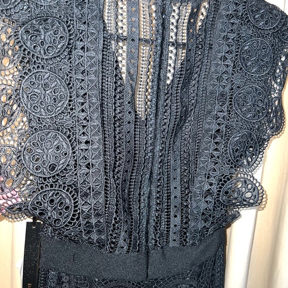 Price firm! new boutique size small mad for love black lace jumpsuit! - Picture 5 of 11